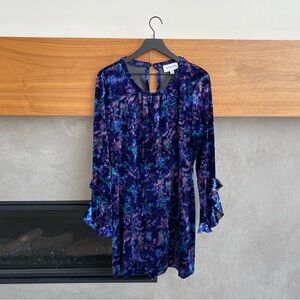 Highline Collective Floral Velvet Mini Dress, L